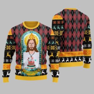 Alternative view of Unique Jesus Birthday Boy Ugly Sweater Christmas 2025 - Grishko.com