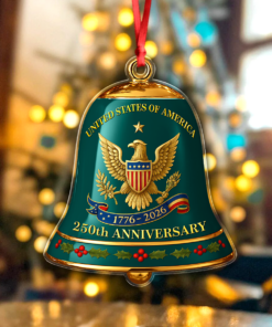 Alternative view of United State of America 250th Anniversary Bell Acrylic Ornament