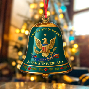 Alternative view of United State of America 250th Anniversary Bell Acrylic Ornament CH07 899184