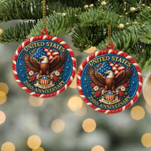 Alternative view of United States 250 Years Anniversary Acrylic Ornament | 1776â€“2026 Patriotic Christmas Ornament 683446