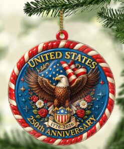 United States 250 Years Anniversary Acrylic Ornament | 1776-2026 Patriotic Christmas Ornament