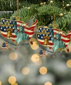 Alternative view of United States 250 Years Anniversary Acrylic Ornament | Patriotic 1776-2026 Christmas Ornament