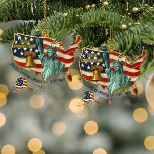 Alternative view of United States 250 Years Anniversary Acrylic Ornament | Patriotic 1776â€“2026 Christmas Ornament 683490