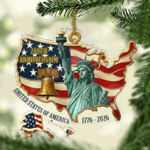 United States 250 Years Anniversary Acrylic Ornament | Patriotic 1776â€“2026 Christmas Ornament 683490