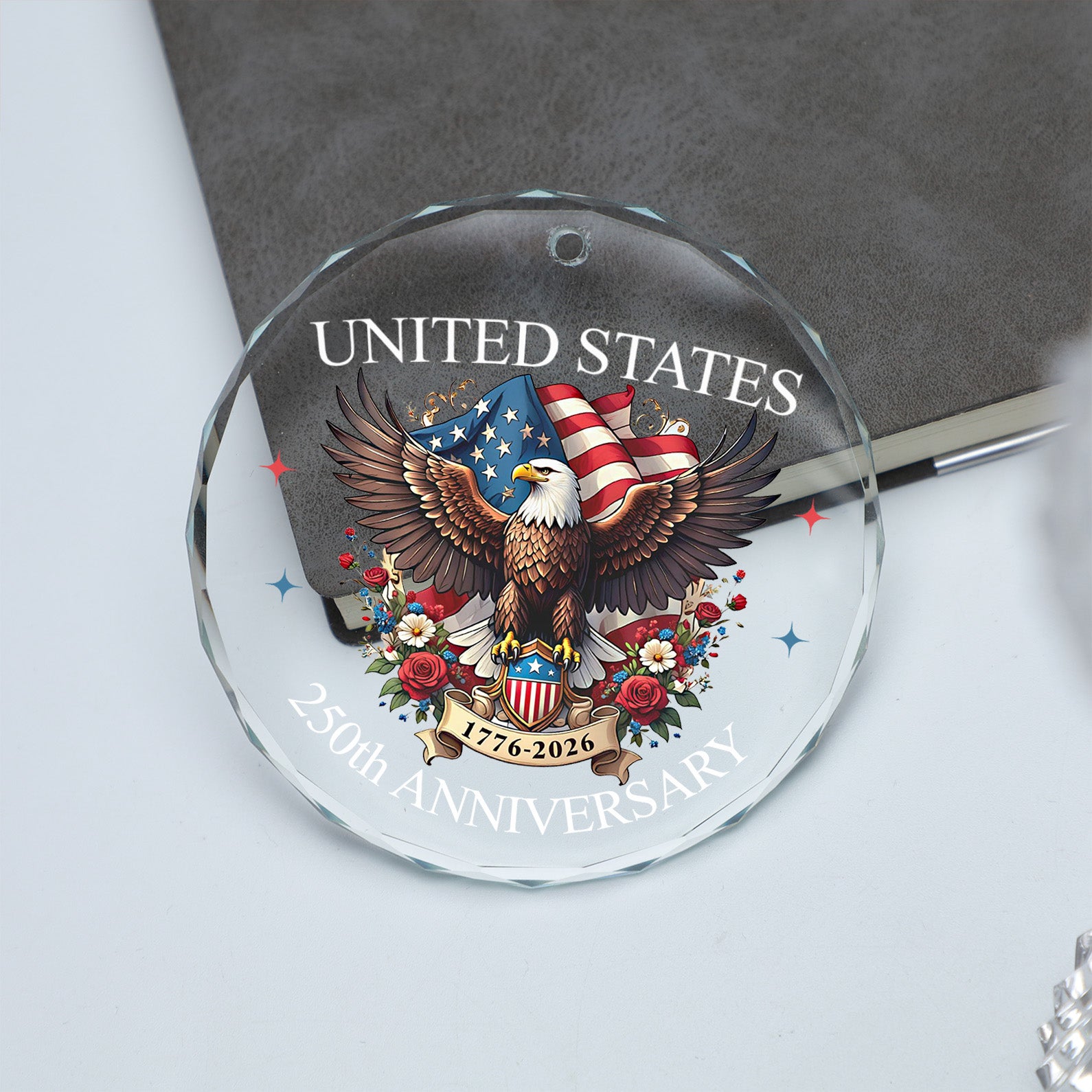 United States 250 Years Anniversary Glass Ornament | Patriotic 1776–2026 Christmas Ornament Decoration 683330 - Image 5
