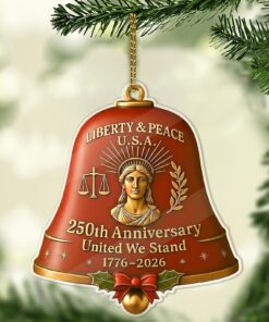 United States 250th Anniversary Bell Acrylic Ornament | America 250th Anniversary Ornament | Ornament Christmas Decor