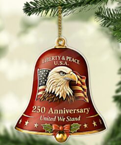 United States 250th Anniversary Bell Acrylic Ornament | America 250th Anniversary Ornament | US Eagle Ornament Christmas Decor