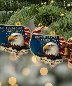Alternative view of United States of America 250 Years Acrylic Ornament, 250th Anniversary 1776-2026 Christmas Ornament
