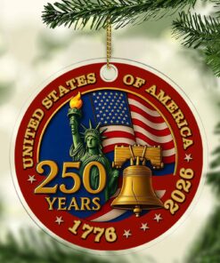 United States of America 250 Years Acrylic Ornament | Happy 250th Birthday USA | Patriotic 4th of July Acrylic Ornament for Christmas Decor 682733