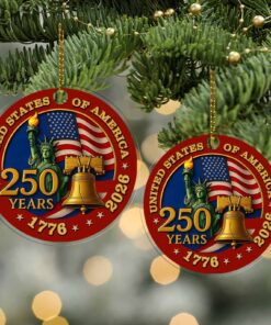 Alternative view of United States of America 250 Years Acrylic Ornament | Happy 250th Birthday USA | Patriotic 4th of July Acrylic Ornament for Christmas Decor 682733