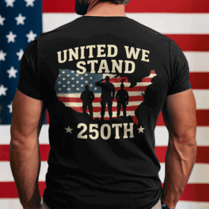 United We Stand 250th Anniversary USA Veteran Back Side Dark Shirt HA75 897304