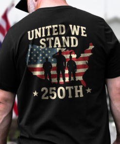 Alternative view of United We Stand 250th Anniversary USA Veteran Back Side Dark Shirt