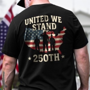 Alternative view of United We Stand 250th Anniversary USA Veteran Back Side Dark Shirt HA75 897304
