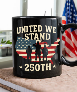 Alternative view of United We Stand 250th Anniversary USA Veteran Black Mug
