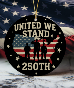 Alternative view of United We Stand 250th Anniversary USA Veteran Ceramic Ornament