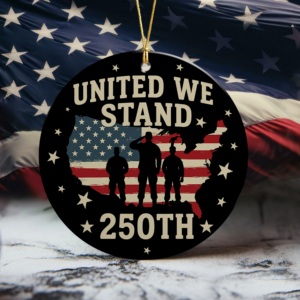 Alternative view of United We Stand 250th Anniversary USA Veteran Ceramic Ornament HA75 897316