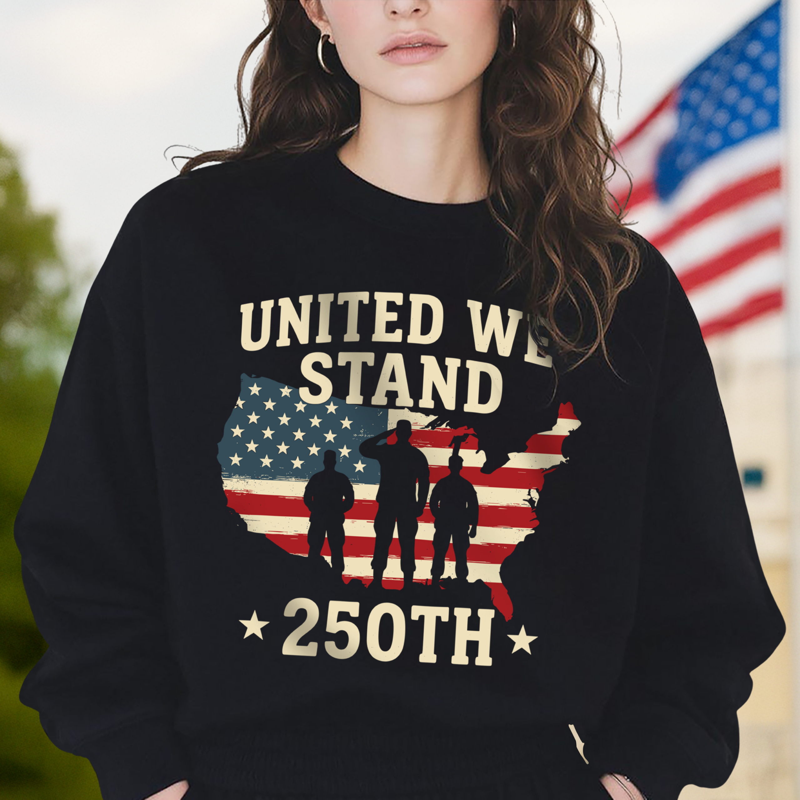 United We Stand 250th Anniversary USA Veteran Dark Shirt HA75 897302 - Image 14
