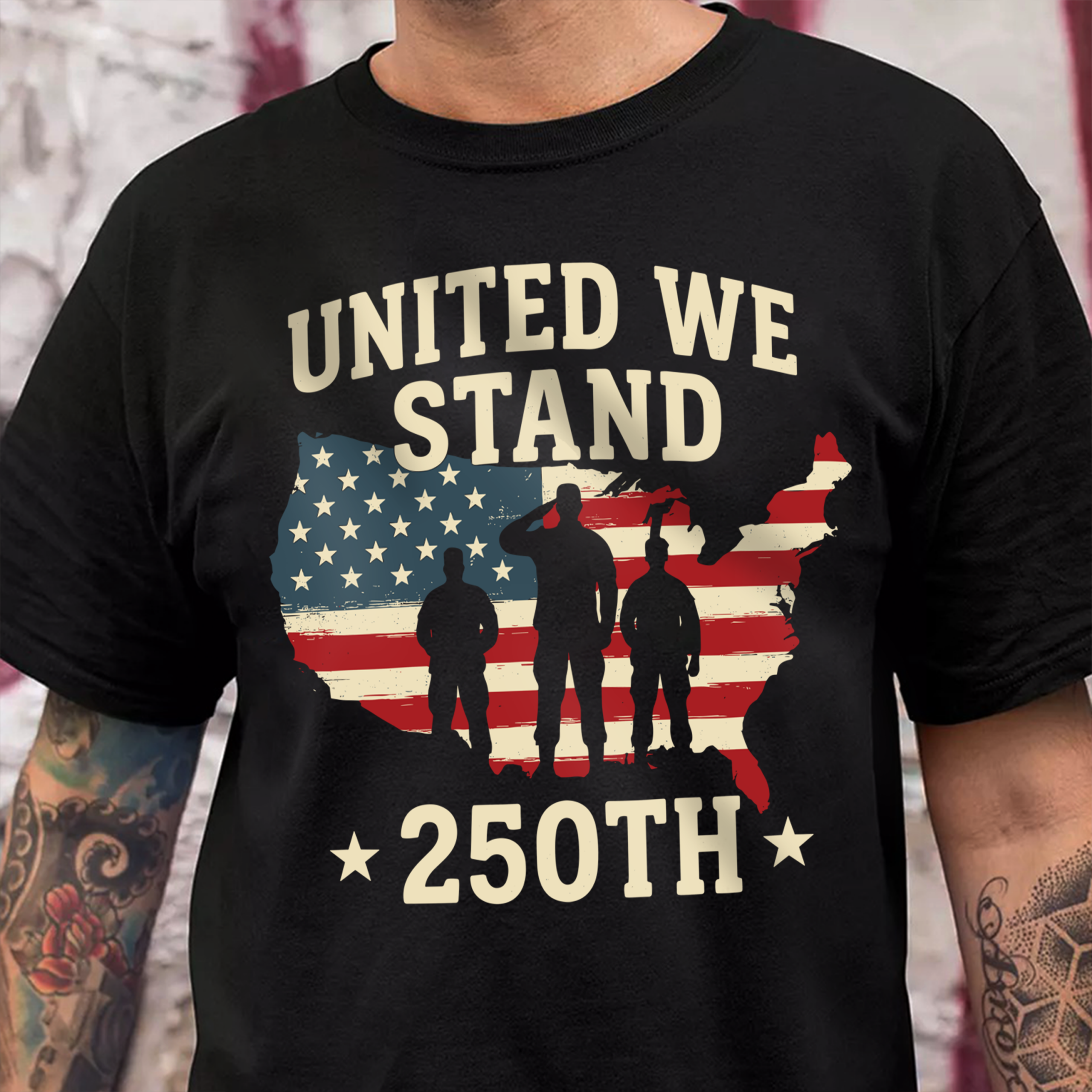 United We Stand 250th Anniversary USA Veteran Dark Shirt HA75 897302 - Image 22
