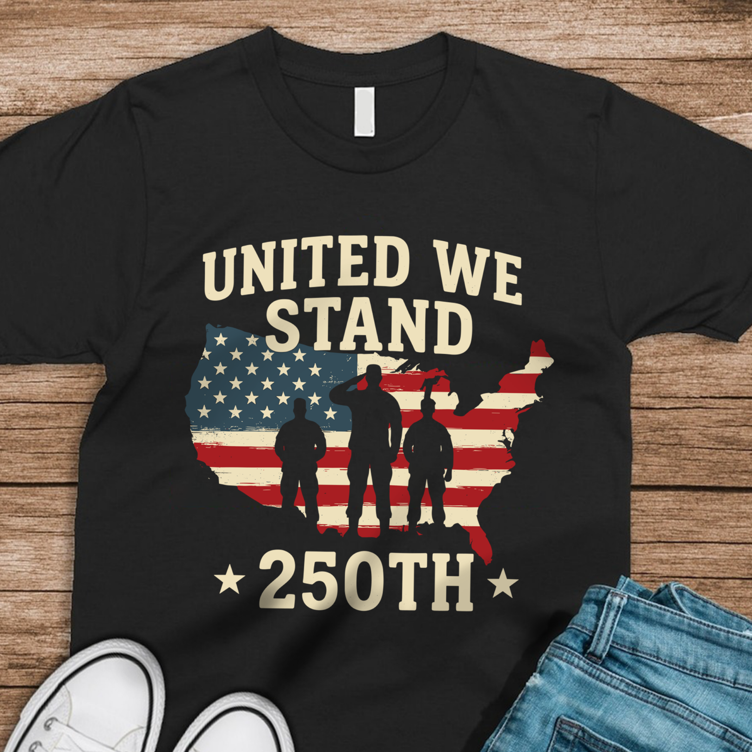 United We Stand 250th Anniversary USA Veteran Dark Shirt HA75 897302 - Image 18