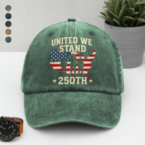 Alternative view of United We Stand 250th Anniversary USA Veteran Washed Denim Baseball Cap HA75 897314