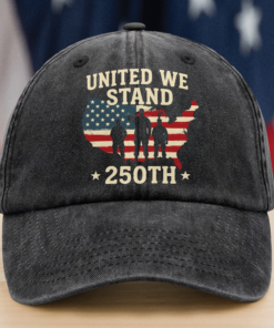 United We Stand 250th Anniversary USA Veteran Washed Denim Baseball Cap