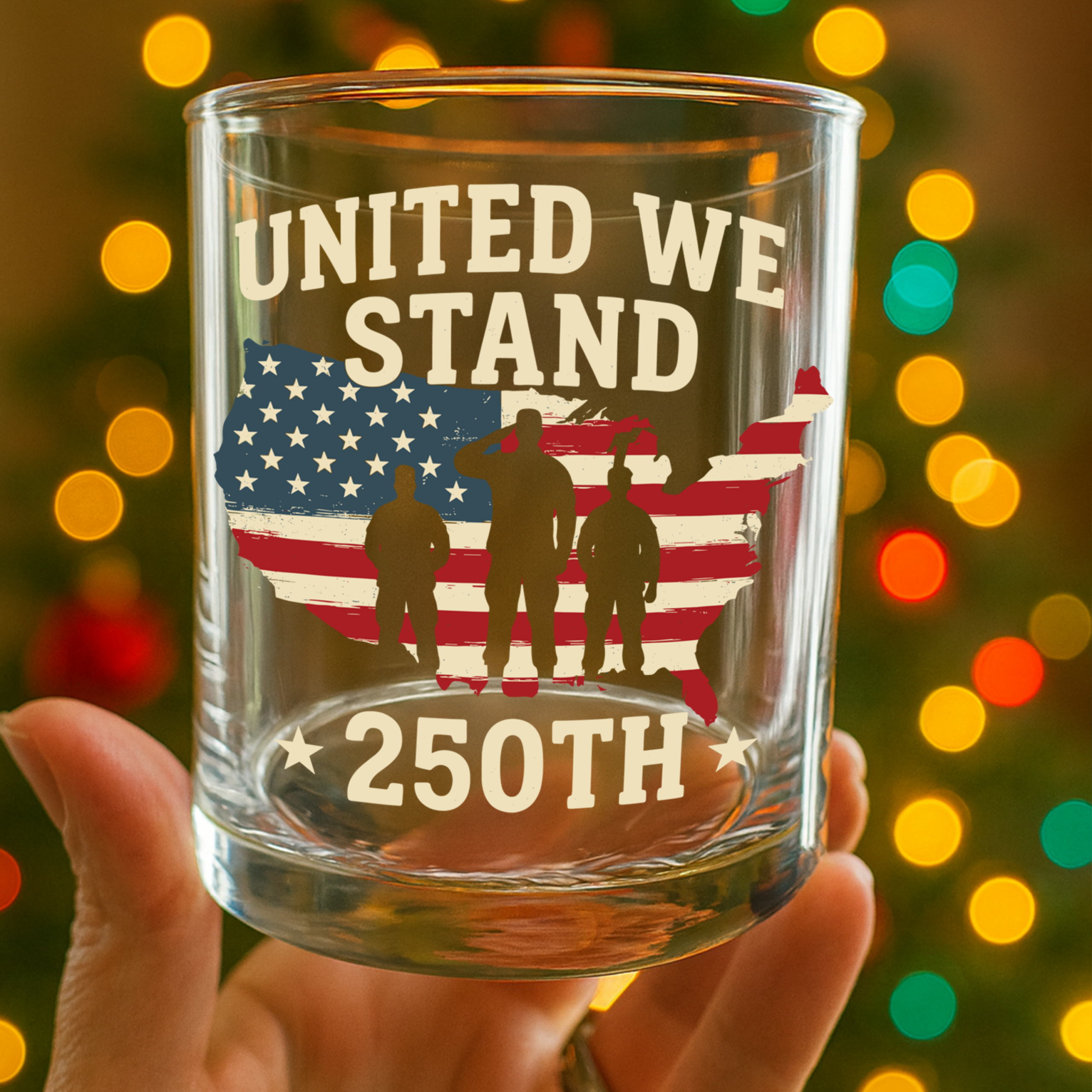 United We Stand 250th Anniversary USA Veteran Whiskey Glass HA75 897310 - Image 3