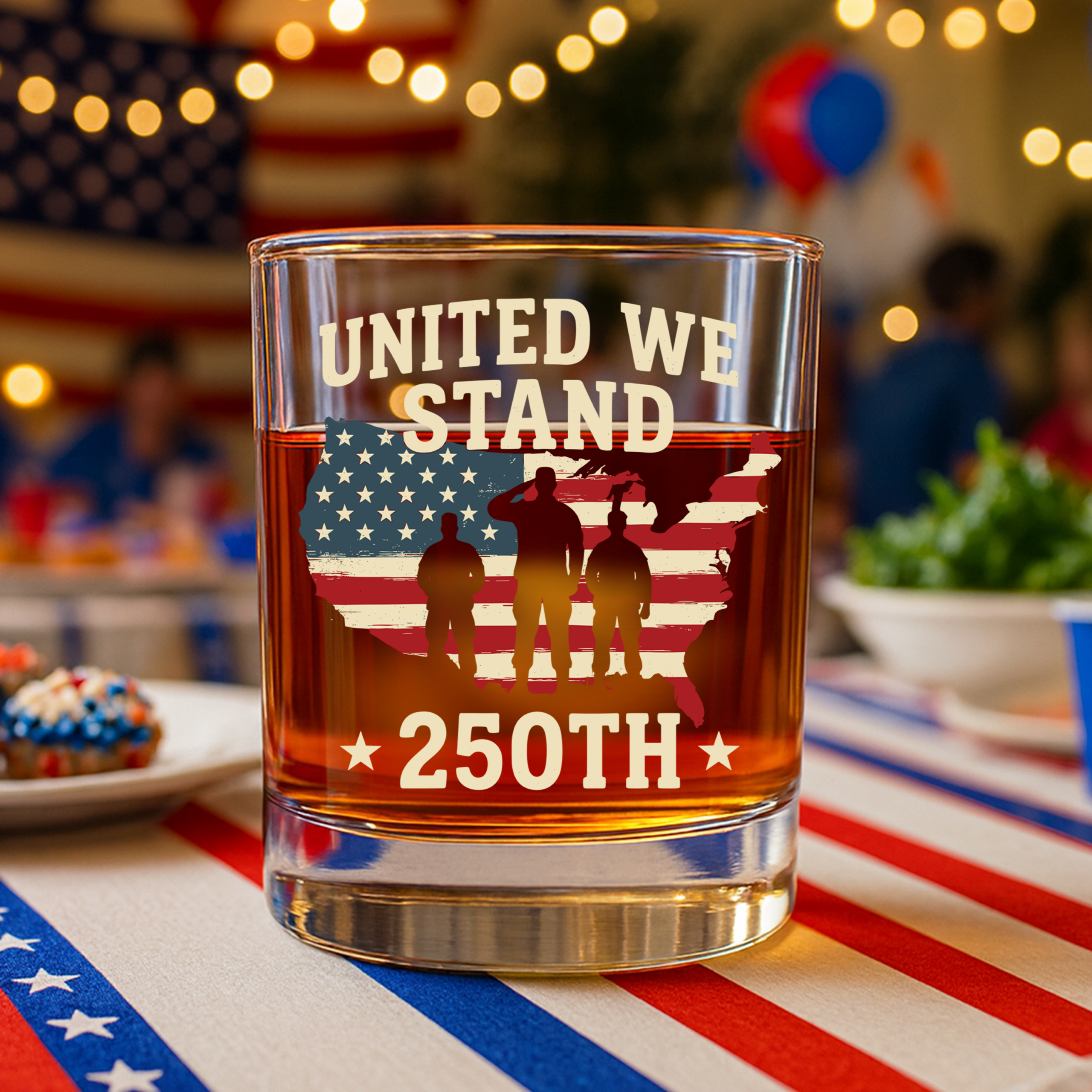 United We Stand 250th Anniversary USA Veteran Whiskey Glass HA75 897310 - Image 2