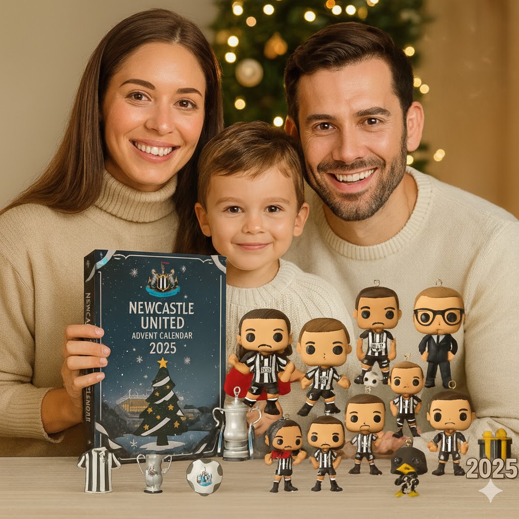 Newcastle United Advent Calendar 2025, Christmas Countdown Advent Calendar Gift Box With 24 Acrylic Ornaments