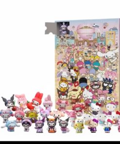 Sanrios Hello Kitty Kuromi Melody Cinnamoroll Christmas Advent Calendar Kawaii Cartoon Model Doll Halloween Decoration Xmas Gift