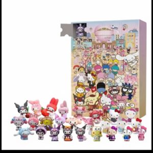 Sanrios Hello Kitty Kuromi Melody Cinnamoroll Christmas Advent Calendar Kawaii Cartoon Model Doll Halloween Decoration Xmas Gift