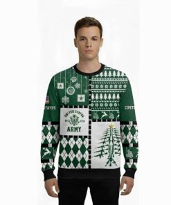 Alternative view of US Army Merry Christmas Veteran Custom Name Ugly Sweater