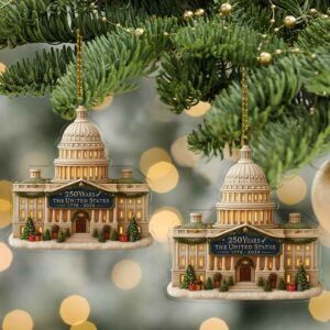 Alternative view of US Capitol Ornament 250 Years | Patriotic Christmas Ornament | Washington DC Holiday Gift Decor 683520