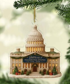 US Capitol Ornament 250 Years | Patriotic Christmas Ornament | Washington DC Holiday Gift Decor