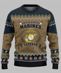 US Marine Veteran Ugly Sweater 2025 Christmas