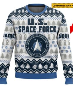 US Space Force Custom Name Ugly Christmas Sweater