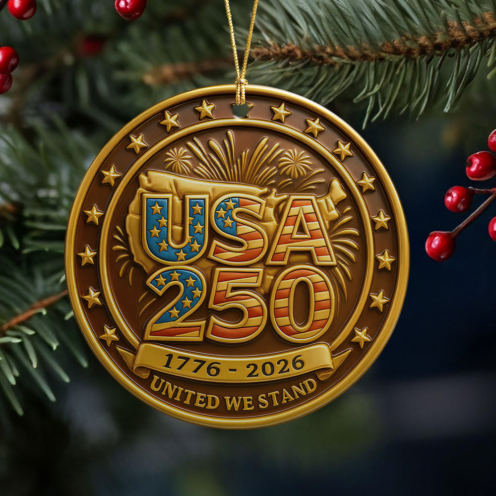 USA 250 Anniversary 1776-2026 United Westand Ceramic Ornament HO82 900174
