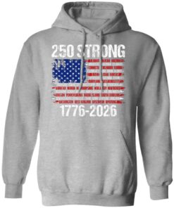 Alternative view of USA 250 Strong Flag American States Patriotic Dark Shirt