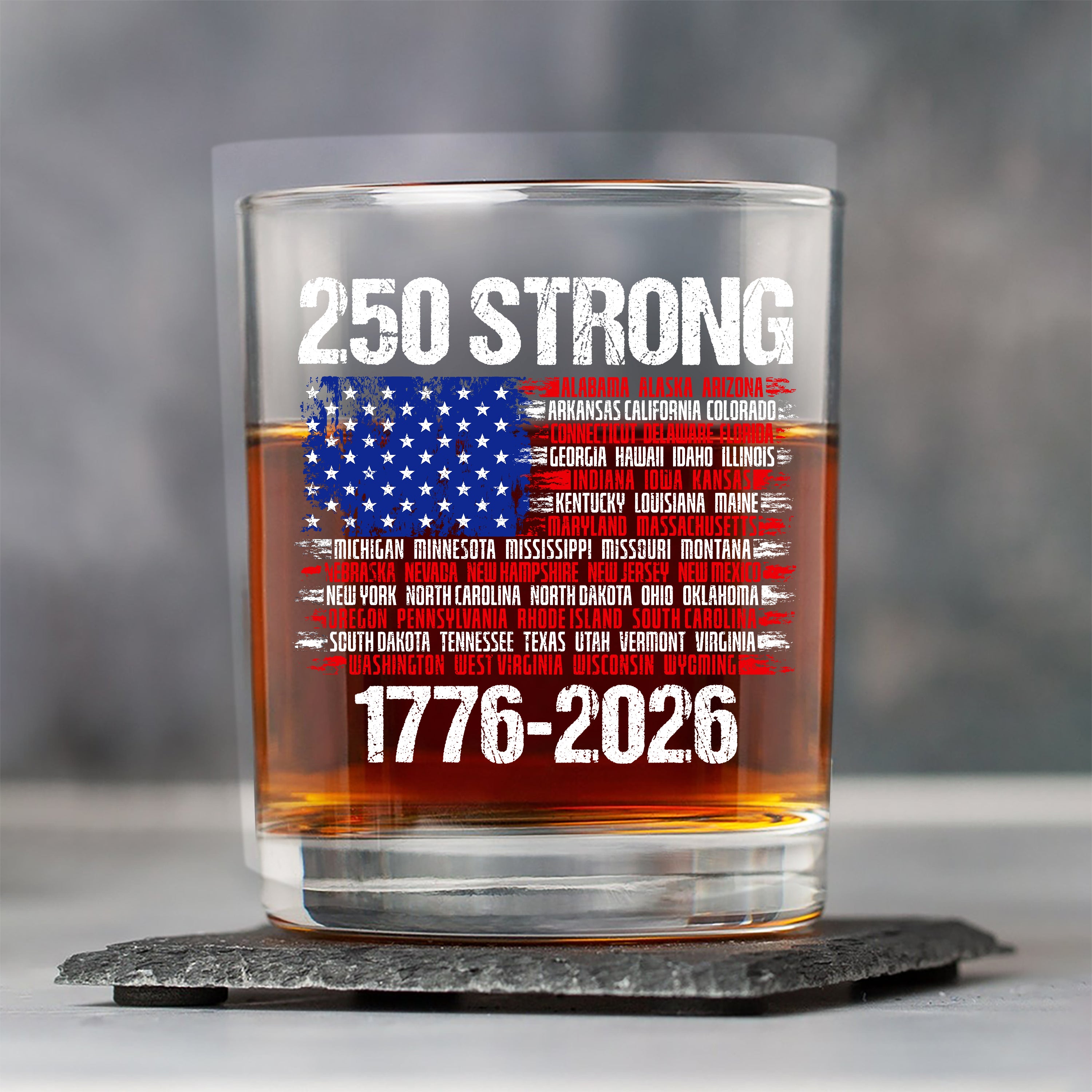 USA 250 Strong Flag American States Patriotic Whiskey Glass LM32 895337 - Image 8