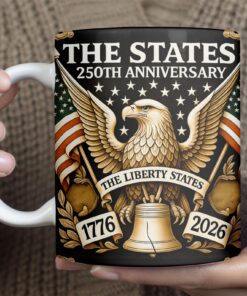 Alternative view of USA 250 Years Anniversary Mug | American Independence 1776-2026 | Patriotic 4th of July White Mug