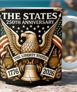 USA 250 Years Anniversary Mug | American Independence 1776-2026 | Patriotic 4th of July White Mug