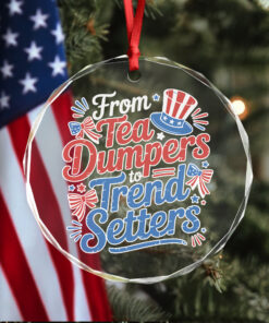 Alternative view of USA 250th Anniversary 250 Years of Freedom America Glass Ornament