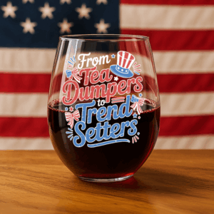 Alternative view of USA 250th Anniversary 250 Years of Freedom America Wine Glass HO82 894484