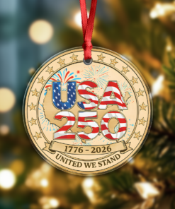 Alternative view of USA 250th Anniversary Acrylic Ornament 250 Years of The United States Patriotism Gifts