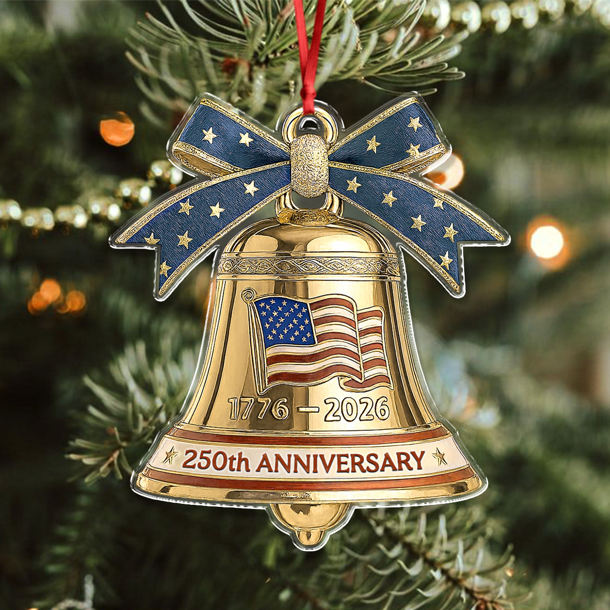 USA 250th Anniversary Bell Acrylic Ornament American Independence Christmas Gift CH07 899212 - Image 5
