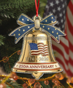 Alternative view of USA 250th Anniversary Bell Acrylic Ornament American Independence Christmas Gift