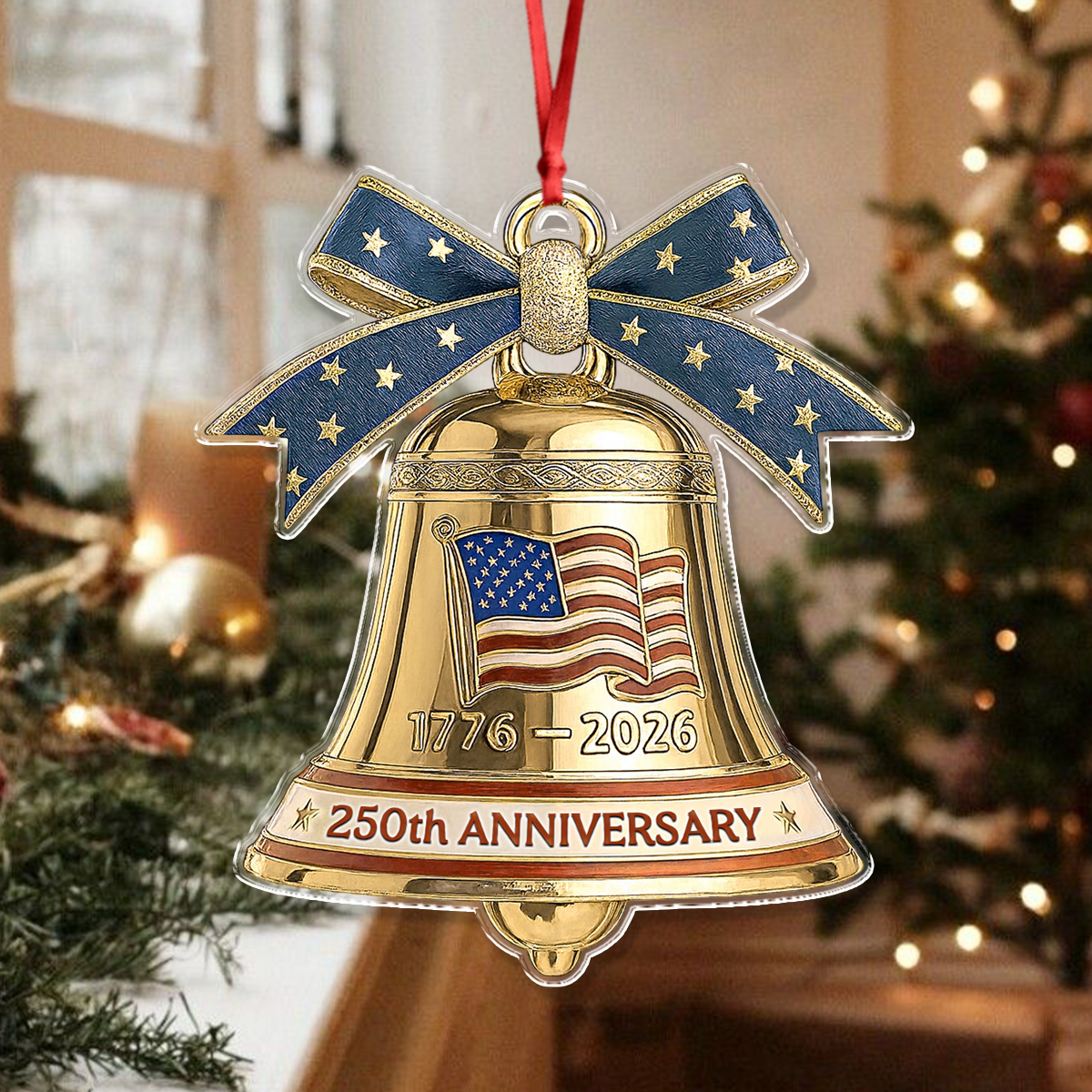 USA 250th Anniversary Bell Acrylic Ornament American Independence Christmas Gift CH07 899212 - Image 3