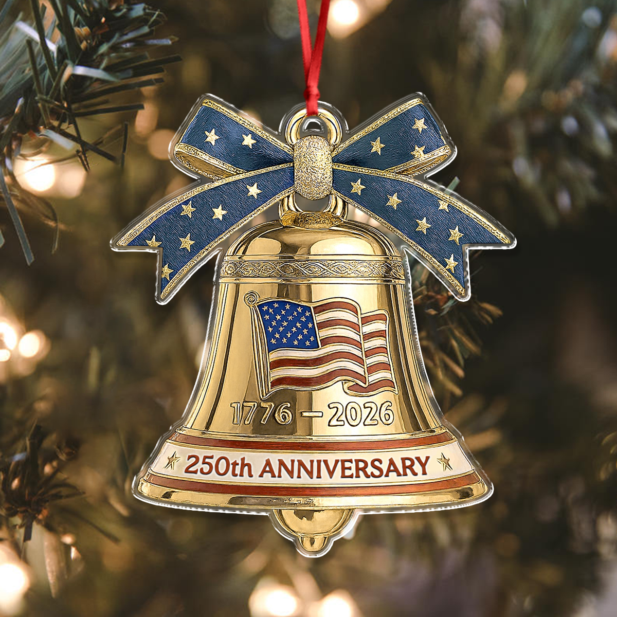 USA 250th Anniversary Bell Acrylic Ornament American Independence Christmas Gift CH07 899212 - Image 6