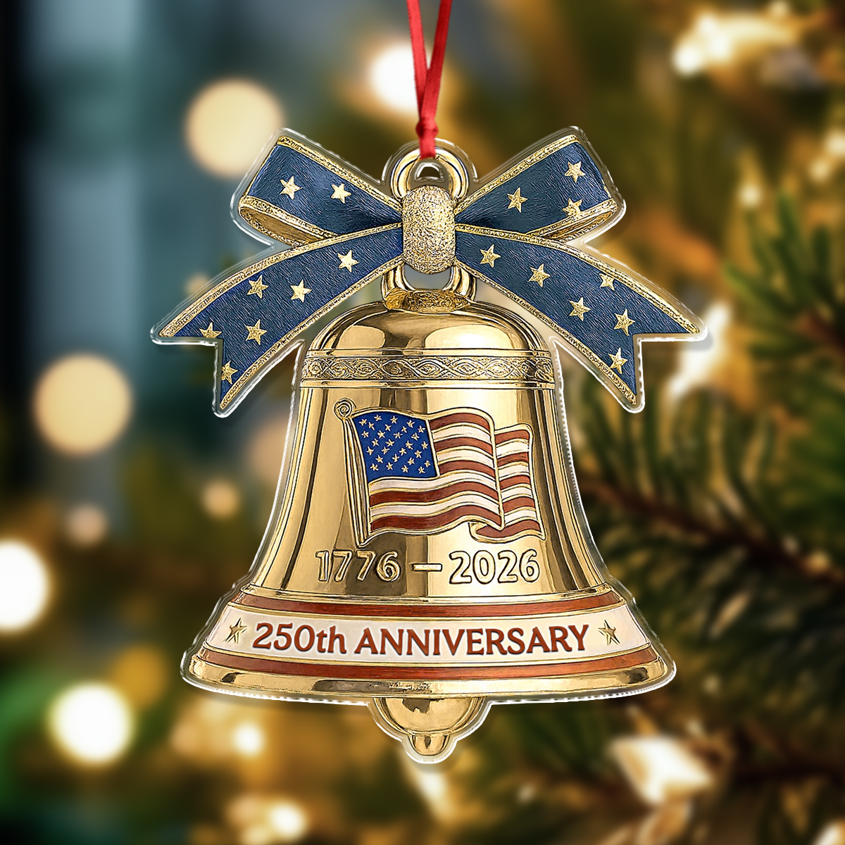 USA 250th Anniversary Bell Acrylic Ornament American Independence Christmas Gift CH07 899212 - Image 4