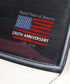 Alternative view of USA 250th Anniversary Car Window Decal Sticker