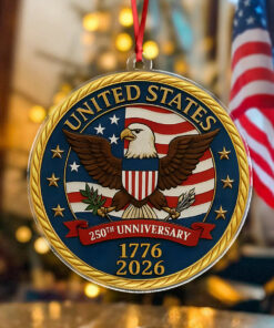 USA 250th Anniversary Eagle USA Flag Acrylic Ornaments Patriotic Gifts For Christmas